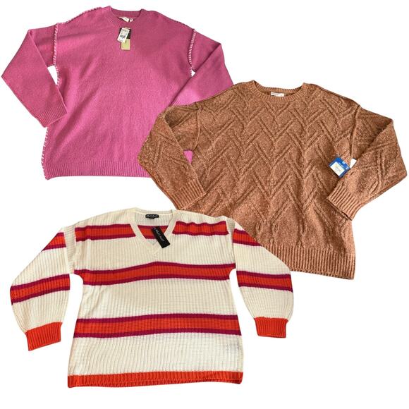 Lot of 3 Women’s Sweaters Size Large Fall/Winter Cute Sweaters - Picture 1 of 8